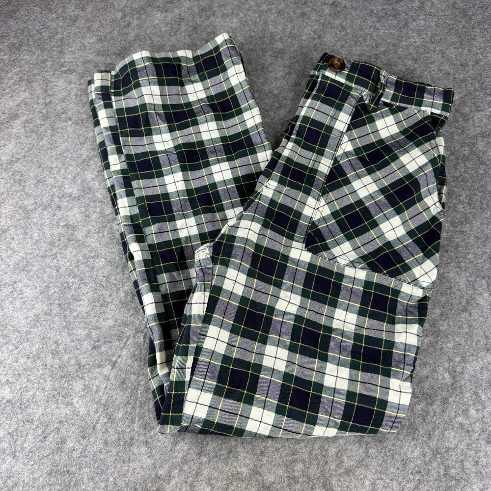 Urban outfitters green plaid tartan straight leg pants womens size 4